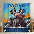thumbnail image 1 of Manfei Modern Motorcycle Curtains for Living Room, Extreme Sports Blackout Curtains for Bedroom, Checkered Geometric Curtains Pack of 2 (52x84), Super Cozy Bedroom Decor, 1 of 6