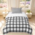 thumbnail image 1 of Manfei Modern Plaid Twin Comforter Sets,Contemporary Checkered Bedding Set,White Black,Reversible,2pcs,1 Comforter and 1 Pillowcase,2pcs,1 Comforter and 1 Pillowcase, 1 of 7