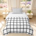 thumbnail image 1 of Manfei Modern Plaid Twin Comforter Sets,Contemporary Grid Bedding Set,White Black,Reversible,2-Piece,1 Comforter and 1 Pillowcase,2-Piece,1 Comforter and 1 Pillowcase, 1 of 7
