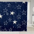 thumbnail image 1 of Manfei Modern Stars Shower Curtain 72Wx72L,Galaxy Print Bathroom Curtain,White Navy, 1 of 5