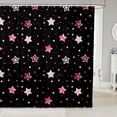 thumbnail image 1 of Manfei Modern Stars Shower Curtain 72Wx72L,Galaxy Theme Bathroom Curtain,Pink, 1 of 5