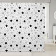 thumbnail image 1 of Manfei Modern Stars Shower Curtain 72Wx72L,Kawaii Cartoon Theme Bathroom Curtain,Black White, 1 of 5