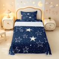 thumbnail image 1 of Manfei Modern Stars Twin Sheets,Galaxy Print Bedding,White Navy,3pcs,1 Flat Sheet,1 Fitted Sheet and 1 Pillowcase, 1 of 6