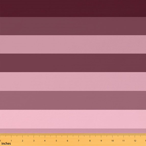 Manfei Modern Stripe Fabric by the Yard 3 Yards, Contemporary Geometric Room Decor Fabric by the Yard, Wine Pink