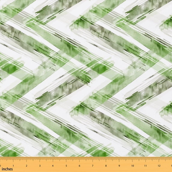 Manfei Modern Stripe Fabric by the Yard 5 Yards, Minimalist Ombre Fabric for Sewing, Fresh Green
