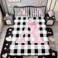 thumbnail image 1 of Manfei Monogrammed A Design Fitted Sheet Full,Geometric Grid Print Bed Set,3-Piece,1 Fitted Sheet and 2 Pillowcases, 1 of 6