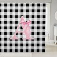 thumbnail image 1 of Manfei Monogrammed A Design Shower Curtain 72Wx72L,Geometric Grid Print Bathroom Curtain, 1 of 5