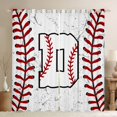 thumbnail image 1 of Manfei Monogrammed D Theme Blackout Curtains Set of 2 (52x84 Each),Baseball Gamer Window Curtains,Ball Sport Game Curtains and Drapes For Boy Teens,Ultra Soft Bedroom Decor, 1 of 6
