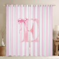 thumbnail image 1 of Manfei Monogrammed E Design Blackout Curtains,Pink Geometric Stripes Art Window Curtains Pack of 2 (38x45 Each), 1 of 6