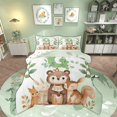 thumbnail image 1 of Manfei Monogrammed G Bedding Sets Queen with Comforter, Cartoon Initial Letter Comforter Sets Queen Size, Jungle Bear Reversible Down Comforter, Ultra Soft Room Decoration, 3pcs, 1 of 8