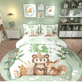 thumbnail image 1 of Manfei Monogrammed G Bedding Twin Size, Cartoon Initial Letter Bedding Sets Twin Size, Jungle Bear Reversible Comforter Sets with Sheets, Ultra Soft Room Decoration, 7pcs, 1 of 6