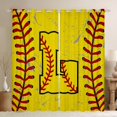 thumbnail image 1 of Manfei Monogrammed L Theme Blackout Curtains Set of 2 (52x84 Each),Baseball Sport Window Curtains,Boys Ball Game Curtains and Drapes For Teens,Ultra Soft Bedroom Decor, 1 of 6
