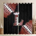 thumbnail image 1 of Manfei Monogrammed L Theme Blackout Curtains Set of 2 (52x84 Each),Rugby Football Sport Window Curtains,Boys Ball Game Curtains and Drapes For Teens,Ultra Soft Bedroom Decor, 1 of 6