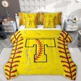 thumbnail image 1 of Manfei Monogrammed T Theme 7 Pieces Bedding Comforter Set,Baseball Sport Full Bedding Set,Boys Ball Game Fitted Sheet Flat Sheet For Teens,Ultra Soft Bedroom Decor Reversible, 1 of 8