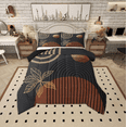 thumbnail image 1 of Manfei Monstera Bedding Comforter Set,Geometric Lines Stripes Twin Comforter Sets,Black Brown Yellow Bedding Set For Teens,Breathable Home Decor Reversible,2 Pieces, 1 of 8