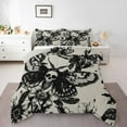 thumbnail image 1 of Manfei Moth Butterfly Bedding Comforter Set for Kid, Gothic Skull Skeleton Twin Comforter Sets, Vintage Flower Floral Reversible Bedding Set, Lightweight Room Decor, 2-Piece, 1 of 8