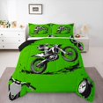 thumbnail image 1 of Manfei Motocross Rider Full Size Comforter Sets，Speed Games Bedding Comforter Set，Green,Black Reversible,3pcs,1 Comforter and 2 Pillowcases, 1 of 7