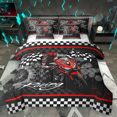 thumbnail image 1 of Manfei Motorcycle Dirt Bike Twin Bedding Sets 7pcs for Men Boys, Racing Flag Bedding Comforter Set, Black White Red Sheet Sets, Super Cozy Room Decor, 1 of 7