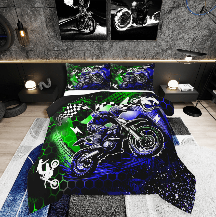 Motocross Bedding Set Purple