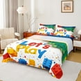 thumbnail image 1 of Manfei Multicolor Building Block Bed Sheets Set Queen Size,Boys Games Bedding Sets Queen Size,Colorful Ombre Bed Sheets Queen For Boy,Breathable Room Decoration,4 Pieces, 1 of 7