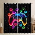 thumbnail image 1 of Manfei Multicolor Cartoon Console Black Out Curtains,Gamer Gaming Curtains Pack of 2 (42x63 Each),Rainbow 3D Hexagon Bedroom Curtains For Adults,Luxury Bedroom Decor, 1 of 6