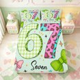 thumbnail image 1 of Manfei Multicolor Cute Bowtie Fitted Sheet Full,Cartoon Number Six Seven Bed Set,3-Piece,1 Fitted Sheet and 2 Pillowcases, 1 of 6