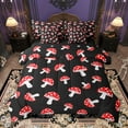 thumbnail image 1 of Manfei Mushroom 7 Pieces Bedding Comforter Set,Rustic Flower Floral Full Bedding Set,Red Black Fitted Sheet Flat Sheet For Girl Kids,Super Cozy Room Decor Reversible, 1 of 9
