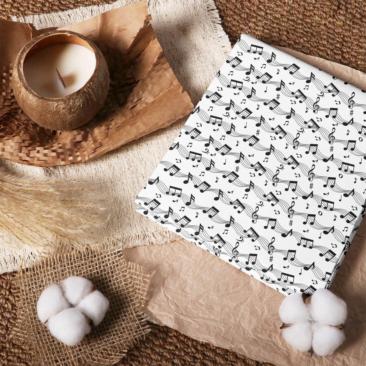 Manfei Music Note 100% Cotton Fabric by the Yard 2 Yards, Staff Line ...