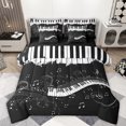 thumbnail image 1 of Manfei Musical Piano 7-Piece Bedding Comforter Set,Music Theme King Bedding Sets,Black Splash Ink Bed Sheets For Kids,Ultra Soft Home Decor Reversible, 1 of 8