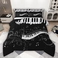 thumbnail image 1 of Manfei Musical Piano Bedding Comforter Set,Music Theme Twin Comforter Sets,Black Splash Ink Bedding Set For Kids,Ultra Soft Home Decor Reversible,2-Piece, 1 of 8