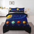 thumbnail image 1 of Manfei Mystic Outer Space Bedding Comforter Set for Kid, Planet Lines Stripes Twin Comforter Sets, Stars Starry Sky Reversible Bedding Set, Lightweight Room Decor, 2-Piece, 1 of 8