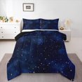 thumbnail image 1 of Manfei Mystic Starry Sky Bedding Comforter Set for Kid, Glitter Stars Print Twin Comforter Sets, Outer Space Style Reversible Bedding Set, Breathable Home Decor, 2pcs, 1 of 8