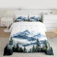 thumbnail image 1 of Manfei Natural Landscape Queen Comforter Set,Mountain Pine Tree Bedding Sets,Rustic Plant Bedding Comforter Set For Adults,Breathable Home Decor Reversible,3pcs, 1 of 7