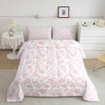 thumbnail image 1 of Manfei Natural Plant Floral Bedding Comforter Set,Boho Print Twin Comforter Sets,Pink White Bedding Set,Super Cozy Room Decoration Reversible,2pcs, 1 of 8