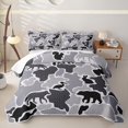 thumbnail image 1 of Manfei Natural Wolves Twin Quilt Set,Retro Camouflage Twin Coverlet Set,Gray,2 Pieces, 1 of 7