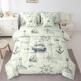 thumbnail image 1 of Manfei Navigation Adventure Theme 7 Pieces Bedding Comforter Set,Retro Lighthouse Ship Anchor Full Bedding Set,Ocean Rudder Fitted Sheet Flat Sheet For Teens,Luxury Bedroom Decor Reversible, 1 of 8