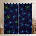 thumbnail image 1 of Manfei Navy Hippie Dragonfly Black Out Curtains, Cartoon Mandala Animal Curtains Pack of 2 (42x63 Each), Vintage Bohemian Style Bedroom Curtains, Curtains and Drapes Home Decor, 1 of 6