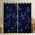thumbnail image 1 of Homewish Navy Mystic Astrology Black Out Curtains, Dreamy Starry Sky Curtains Pack of 2 (42x63 Each), Glitter Stars Print Bedroom Curtains, Blackout Curtains Room Decor, 1 of 6