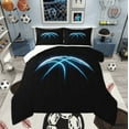 thumbnail image 1 of Manfei Neon Blue Basketball Bedding Comforter Set for Teens Boys, Sports Theme Twin Comforter Sets, Athlete Black Bedding Set, Luxury Bedroom Decor, 1 of 8
