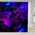 thumbnail image 1 of Manfei Neon Dark Dragon Animals Shower Curtain 72Wx78L,Celestial Purple Galaxy Bath Curtain, 1 of 5