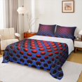 thumbnail image 1 of Manfei Neon Dense Holes Full Size Sheets,Geometric Geometry Hexagon Bed Sheets,Red Blue Sheet Sets,Breathable Bedroom Decoration,4-Piece, 1 of 7