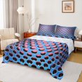 thumbnail image 1 of Manfei Neon Dense Holes Twin Sheet Sets,Geometric Geometric Hexagon Twin Fitted Sheet,Pink Blue Flat Sheet,Breathable Bedroom Decoration,3 Pieces, 1 of 7