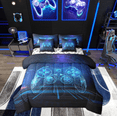thumbnail image 1 of Manfei Neon Game Console Bed in a Bag Twin size, Futuristic Gamepad Bedding Sets Twin Size, Black Blue Reversible Bedding Twin Size, Microfiber Bedroom Decoration, 7pcs, 1 of 7