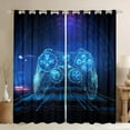 thumbnail image 1 of Manfei Neon Game Console Curtains and Drapes (38x45), Futuristic Gamepad Blackout Curtains for Bedroom, Black Blue Curtains for Living Room, Living Room Curtains Bedroom Decoration, 1 of 6