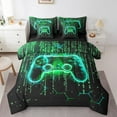 thumbnail image 1 of Manfei Neon Gamepad Bed in a Bag Twin Size,Modern Geometric Honeycomb Bed Set,Yellow Black Bedding Twin Size For Boys Kids,Super Cozy Bedroom Decor Reversible,7 Pieces, 1 of 7