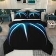 thumbnail image 1 of Homewish Neon Gradient Basketball Queen Comforter Set, Black Blue Bedding Sets, Modern Ball Sports Reversible Bedding Comforter Set, Breathable Home Decor, 3-Piece, 1 of 8