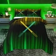 thumbnail image 1 of Manfei Neon Light Sword Bedding Comforter Set,Cartoon Lightsaber Twin Comforter Sets,Green Yellow Black Bedding Set For Kids,Luxury Bedroom Decor Reversible,2 Pieces, 1 of 8