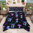 thumbnail image 1 of Manfei Neon Mushroom Queen Comforter Set 3 Pieces, Gradient Plant Bedding Sets, Botanical Theme Bedding Comforter Set, Lightweight Room Decor, 1 of 8