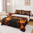 thumbnail image 1 of Manfei Neon Orange Gamepad Full Size Sheets, Geometric Honeycomb Bed Sheets, Teen Boy Girl Kid Sheet Sets, Microfiber Bedroom Decor, 4 Pieces, 1 of 7