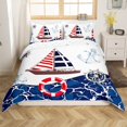 thumbnail image 1 of Manfei Ocean Anchor Boat 2pcs Duvet Cover Twin for Boys Girls,Sea Navigation Theme Bedding Sets Twin Size,Blue Red White Comforter Cover Breathable,Microfiber Bedroom Decor(No Comforter), 1 of 6